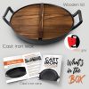 NutriChef Pre Seasoned Cooking Wok Cast Iron Stir Fry Pan with Wooden N18R 1
