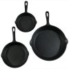 Pre Seasoned Cast Iron Skillet Fry Pan Set 3 Pcs Frying Pan Set P18L 1