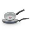 T fal Initiatives Ceramic Cookware 2 piece Fry Pan Set T18D 1