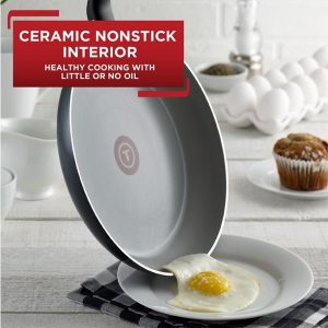 T fal Initiatives Ceramic Cookware 2 piece Fry Pan Set T18D 2