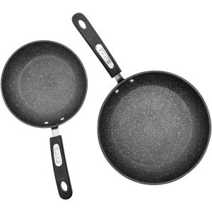 The Rock by Starfrit 060740-002-0000 Set of 2 Fry Pans T17U