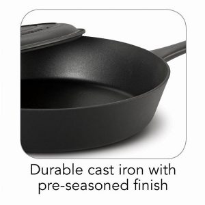 Tramontina 12.5 Covered Cast Iron Skillet T18Z 2