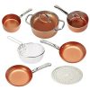copper chef cookware 9 pc. round pan set aluminum steel with c18y 1